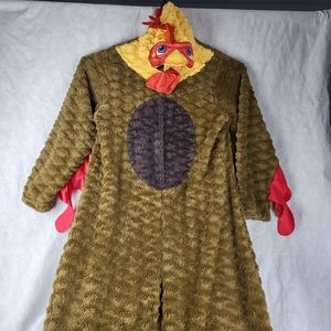 Mens Chicken Rooster Pajama Suit Costume Halloween Briefly Stated Brown Yellow